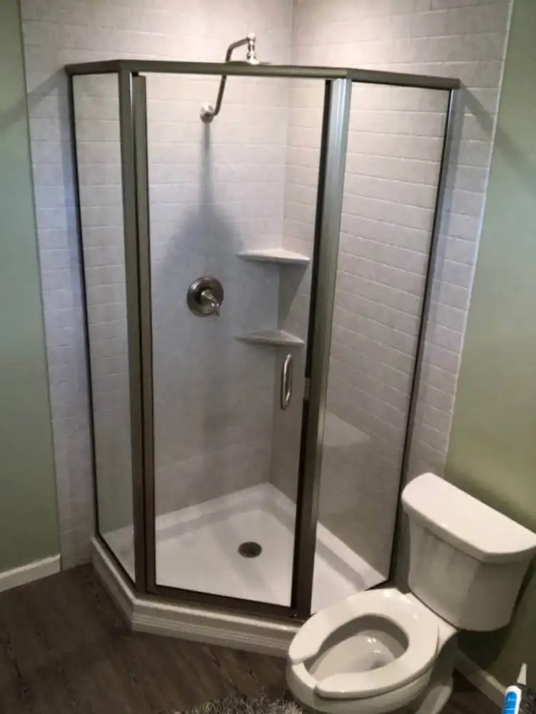 clear glass shower enclosure 
