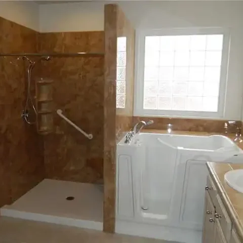 accessible walk in tub next to accessible shower